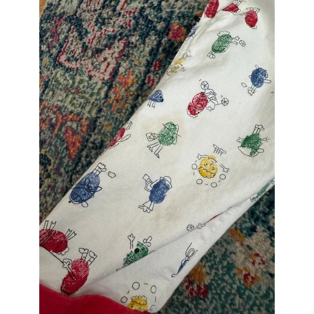 Vintage‎ OshKosh B'Gosh Vestbak Overalls Funny Fingerprint All Over Print Sz 2T